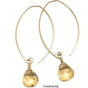 Noon Swarovski Hoop Earrings - Champagne NWOT